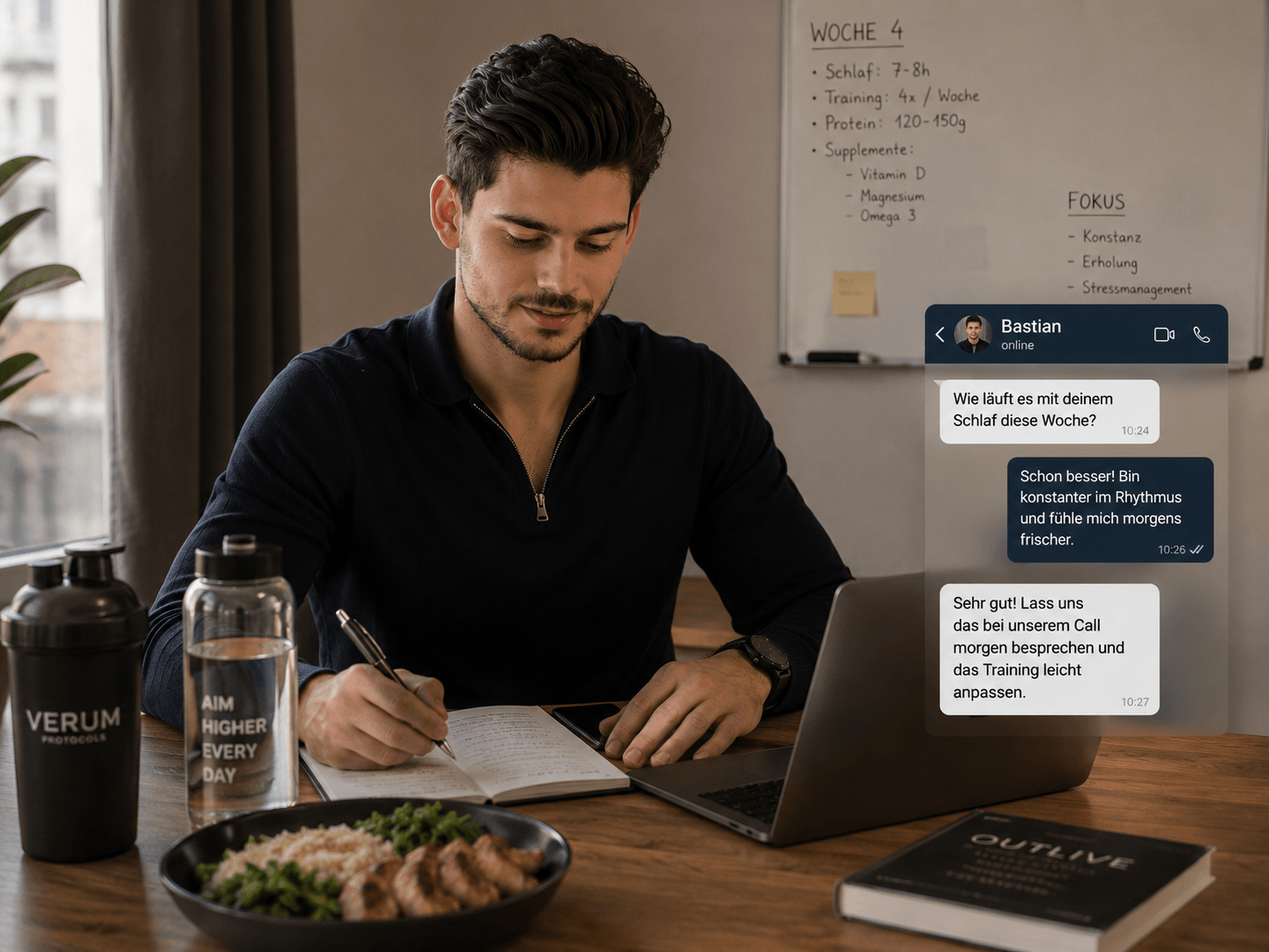 Wöchentliche Begleitung per Call und Messenger im Arbeitsalltag
